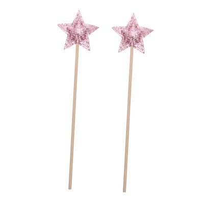 Abaodam 2pcs Star Shaped Fairy Wands for Party Props Lightweight Stick for Birthday Dance Concert Photography