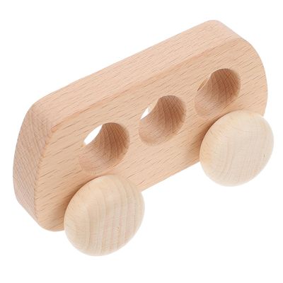 FRCOLOR Wooden Car for Grasp Training Hand Grip Exercise Plaything with Polished Edges Shock-Resistant Sturdy Design Educational Push Vehicle for Sensory Development and Finger Flexibility