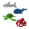 4Pcs Baby Stuffed Animal Set with 4 Sea Animals- 9 Inch Octopus, Turtle, Shark, Whale Crochet Toy 100% Cotton Plush Stuffed Toys for Baby Kids Boys Girls Fun Gift for Birthday, Christmas, Easter Party view 1