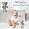 Baby Toys Elephant Stuffed Animals for Babies 2Pcs Cute Calf Plush Toys Set: 10" Grey Elephant Plush Doll and 5.9" Baby Teething Rattle Soft Baby Boy Girl Gifts for Birthday,Easter,Baby Shower view 3