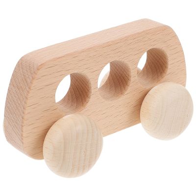 BESPORTBLE Wooden Push Car for Grasp Training Smooth Rounded Edges Lightweight with Movable Wheels Educational Hand Grip Plaything for Sensory Development and Imagination