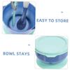 FRCOLOR 2 Sets Bowl with Suction Base and Lid Heat Resistant Feeding Bowls with Spoon and Straw Portable Unbreakable for Boys and Mealtime view 3