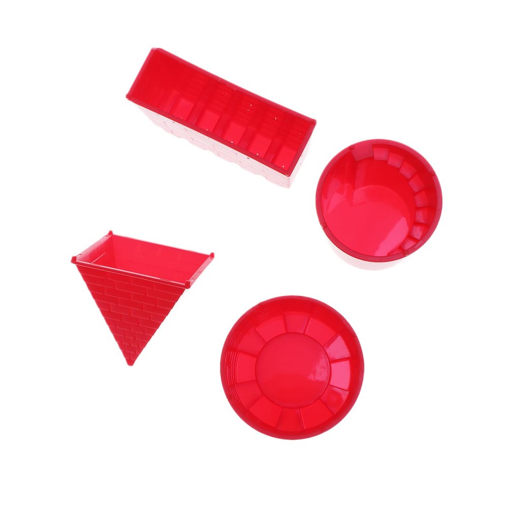 BESPORTBLE 4pcs Beach Set Red Pyramid Castle Sand Molds Plastic Innovative Sandbox Tools for Boys and Outdoor Play