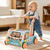 UDEAS Pre-Assembled 9 in 1 Wooden Baby Walker with Activity Center Montessori Push Toy for Boys & Girls | Walker for 18 Months & Toddlers, Learning to Walk Gift view 1