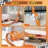 Flex Tracks 15 Ft Flexible Race Car Track for Kids with 2 Suction Cups, Race Car Ramp Track Compatible with Diecast 1/64th Cars, Birthday Gifts for Boys Girls Ages 3+ view 2