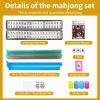 Ploomi American Mahjong Tiles Set, 166 White Tiles, 4 Color Racks & Pushers, Complete Western Mahjong Set with Blue Carrying Bag for Beginners & Experts view 3