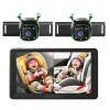 Ecoyoca Dual Backseat Camera for 2 Kids 1080P Split-Screen Monitor Baby Camera Rear-Facing Cameras IR Night Vision 360 Rotatable Backseat Screen, Car Seat Mirror Alternative (0082 with 7in Monitor) view 1