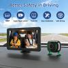 Ecoyoca Dual Backseat Camera for 2 Kids 1080P Split-Screen Monitor Baby Camera Rear-Facing Cameras IR Night Vision 360 Rotatable Backseat Screen, Car Seat Mirror Alternative (0082 with 7in Monitor) view 2