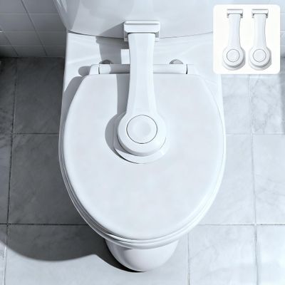 2-Pack Toilet Locks Baby Proof - Toilet Seat Locks for Toddlers, Strong 3M Adhesive, Easy One-Hand Operation, Child Safety, Fits Most Toilets