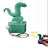 Lizard Keychain Sound: Rechargeable Lizard Button with Colorful Lights and Sound, Perfect for Stress Relief and Office Pranks. Portable and Fun for Everyday use, 1-Pack view 1