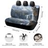 FBMLBRB Rustic Forest Falls Bear Waterproof Car Rear Seat Cover, Beautiful Abstract Snowy Mountain Landscape Hunting Theme Bear Eagle All-Season Universal Car Seat Cover view 2