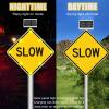 2025 Advanced Solar Slow Sign - High-Capacity Solar Aluminum Traffic Road Blinking Signs,Auto On/Off Flashing, Rust-Proof Frame For 24/7 Road Safety & Accident Prevention 80cm/32in view 3