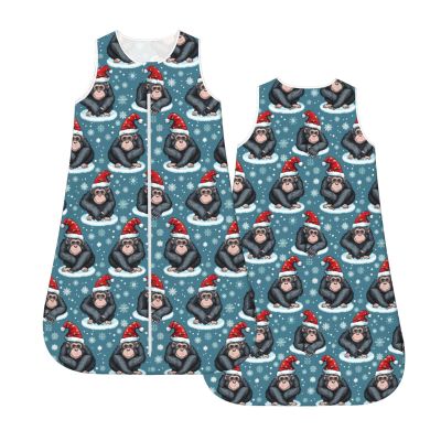 Muishi Gorilla Wearing Santa Hat Baby Wearable Blanket Infant Boys Girls Sleeping Bag For Newborn Unisex Baby Stuff Sleep Sack Suit M(6-12month)
