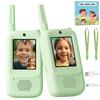 Video Walkie Talkies for Kids, 2 Pack Rechargeable Handheld Video Intercom Kids Walkies Talkies, Indoor Outdoor Toys for Family Games, Outside, Camping, Hiking for Boys Girls Ages 3-12 (Green) view 1