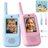 Video Walkie Talkies for Kids, Handheld 2 Pack Rechargeable Video Walkies Talkies, Indoor Outdoor Toys Christmas Birthday Gifts for Age 3-12 Year Old Girls Boys (Blue & Pink) view 1