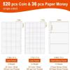 520pcs Pocket Fireproof Coin Collection Currency Sleeve Album Money Clip Organiser for Supplies Bookends Currency Sleeve Album Money Clip view 2