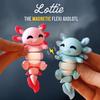 Beliefoath Lottie The Flexi Axolotl - Magnetic Hand-Holding Companion, Axolotl Keychain, Keychain Fidget for Adults, Articulated Stress Relief Fidget, Cute Office Desk Companion, Valentine Keychains view 2