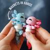 Beliefoath Lottie The Flexi Axolotl - Magnetic Hand-Holding Companion, Axolotl Keychain, Keychain Fidget for Adults, Articulated Stress Relief Fidget, Cute Office Desk Companion, Valentine Keychains view 3