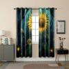 OZHDAOZ Blackout Curtains Sunflower Green Yellow Living Room for Bedroom Polyester Washable Thermal Insulated Noise Reducing with Eyelets Door Curtain 2 Panels 2x85x200 cm(2 x 55.12 x 98.43 inch) view 2