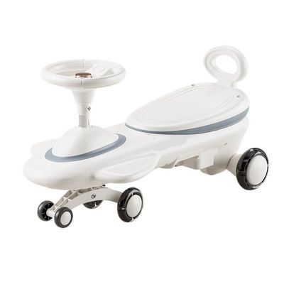 Wiggle Car Kids Electric Ride On Car 6V Wiggle Car with Lights Music for Boys Girls Indoor/Outdoor Toy Vehicle Twisting Cars(White,Sliding Type)