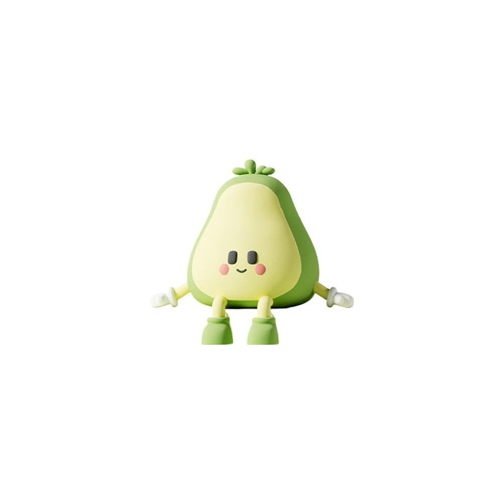 Adorable Eggplant Character Figurine  Soft Rubber Car Dashboard Office Executive Desk Decor, Fun Cartoon Stress-Relief Center Console Ornament (Avocado S)