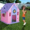 Kids Cottage Playhouse with Magnetic Dartboard, Basketball Hoop, Ring Toss & Soccer Goal  Indoor & Outdoor Playhouse view 4