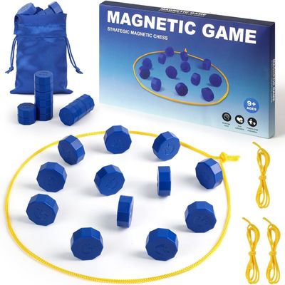 Magnet Game, Magnet Game with String, 24 Stones, 3 Strings & Travel Bag