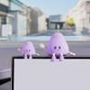 Adorable Eggplant Character Figurine  Soft Rubber Car Dashboard Office Executive Desk Decor, Fun Cartoon Stress-Relief Center Console Ornament (Eggplant L) view 3