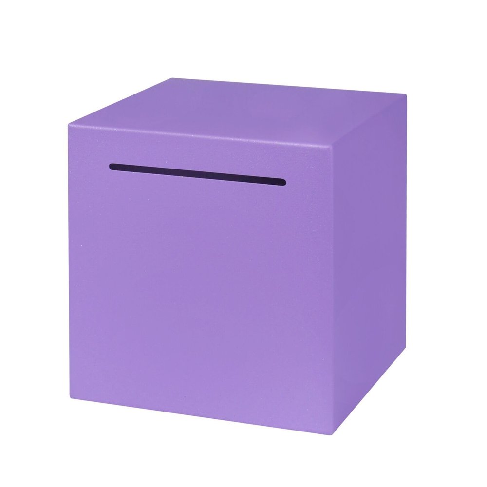 Adult Piggy Bank, Must Break to Open Money Bank, Unbreakable Stainless Steel Money Box, Metal Saving Box (4.72 inch) (Purple)