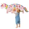 Costzon Activity Wall Busy Board, 11-in-1 Montessori Wooden Sensory Board Panels for Kids 3+, Wall-Mounted Toddler Learning Activity Center for Playroom, Daycare, Nursery, Classroom (Pink) view 1