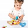 Abaodam 12pcs Colorful Wooden Building Blocks Educational Geometric for Early Learning and Group Activities view 4