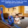 Flexible Race Track Toy Set, 16 FT Bendable Ramp with Suction Cups, Compatible with Hot Wheels & 1/64 DieCast Cars, Portable Roll-Up Racetrack Birthday Gift for Kids Ages 3-7 (Blue) view 2