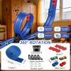 Flexible Race Track Toy Set, 16 FT Bendable Ramp with Suction Cups, Compatible with Hot Wheels & 1/64 DieCast Cars, Portable Roll-Up Racetrack Birthday Gift for Kids Ages 3-7 (Blue) view 3