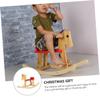Yardwe Wooden Rocking Horse Chair Rocking Lovely Animal Seat for Birthday Boy Girl Riding Plaything view 3