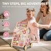 Baby Push Walker, Wooden Baby Walker with Wheels, Montessori Activity Center for 1 2 3 Years Old Boys Girls, Adjustable Speed & Height Push Toy for Toddler Learning to Walk, Gift for Kids Development view 3