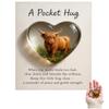 Highland Cow Pocket Hug, A Pocket Hug  Highland Cow Edition with Inspirational Keepsake Card, Resin Material, Sympathy Pocket Hug Gift (1pc) view 1
