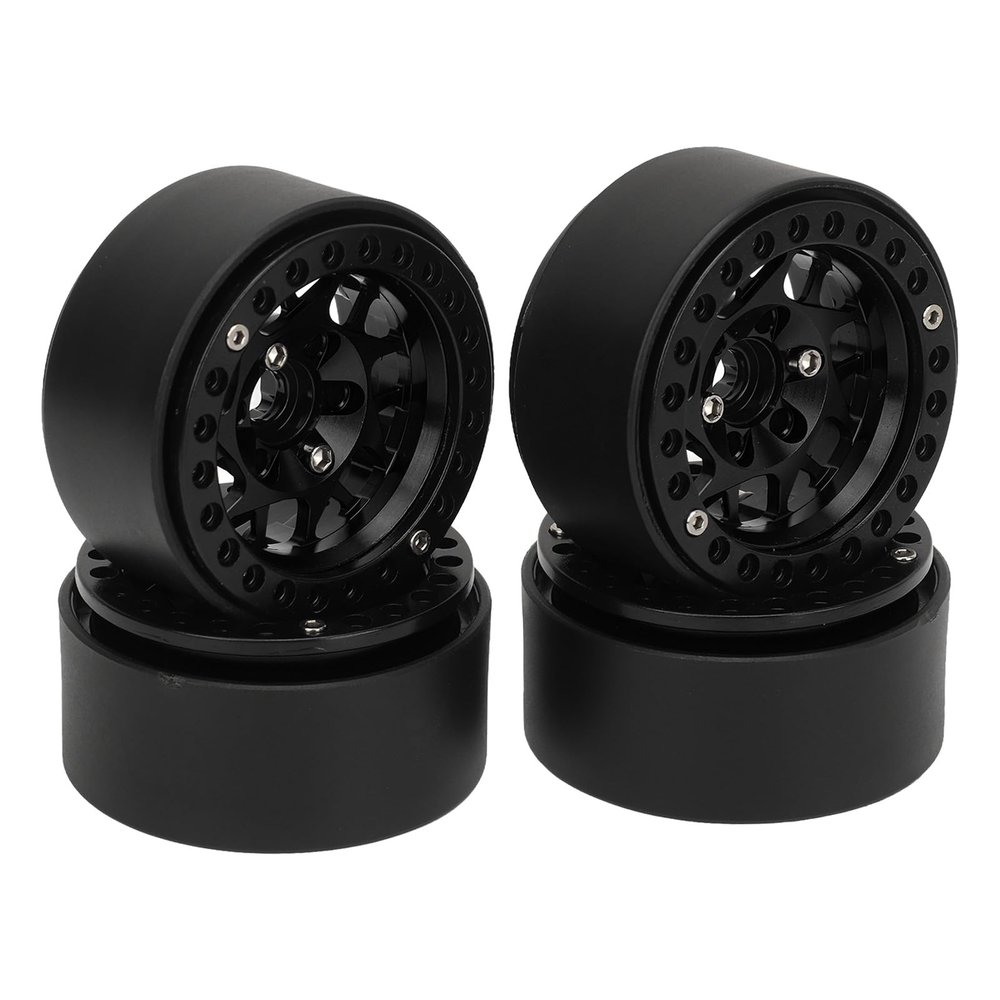 4pcs RC Crawler Rims, Aluminum Alloy 1.9in Beadlock Wheel Rims with High Wear Resistance for Axial SCX10 SCX10 II III GEN8 RC Crawler Car