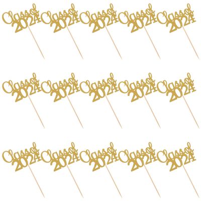 DEARMAMY 15pcs Graduation Cake Picks Class of Cupcake Toppers Party Decorations Dessert Picks for Graduation Celebrations and Cake Centerpieces