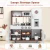 Costzon Kids Kitchen Playset, Toddler Pretend Cooking Kitchen w/Utensils, Oven, Cabinets, Faucet, Sink, Telephone & Cooking Accessories, Wooden Play Kitchen for Kids, Gift for Age 3+ (Brown) view 4