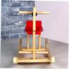 Uonlytech Wooden Horse Shaped Chair Riding Rocker with Safe Rounded Rails and Scientific Swing Angle for Boys Reusable Pine Rocking view 2