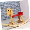 Uonlytech Wooden Horse Shaped Chair Riding Rocker with Safe Rounded Rails and Scientific Swing Angle for Boys Reusable Pine Rocking view 3