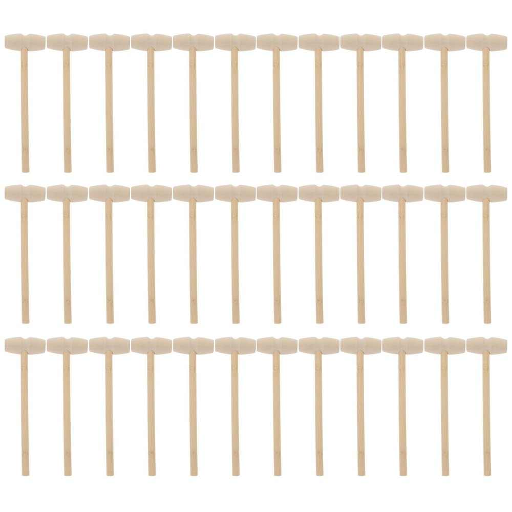 Abaodam 36pcs Wooden Mallet Hammer Compact Small Hammers for Boy Girl Hand Training Muscle Development Plaything