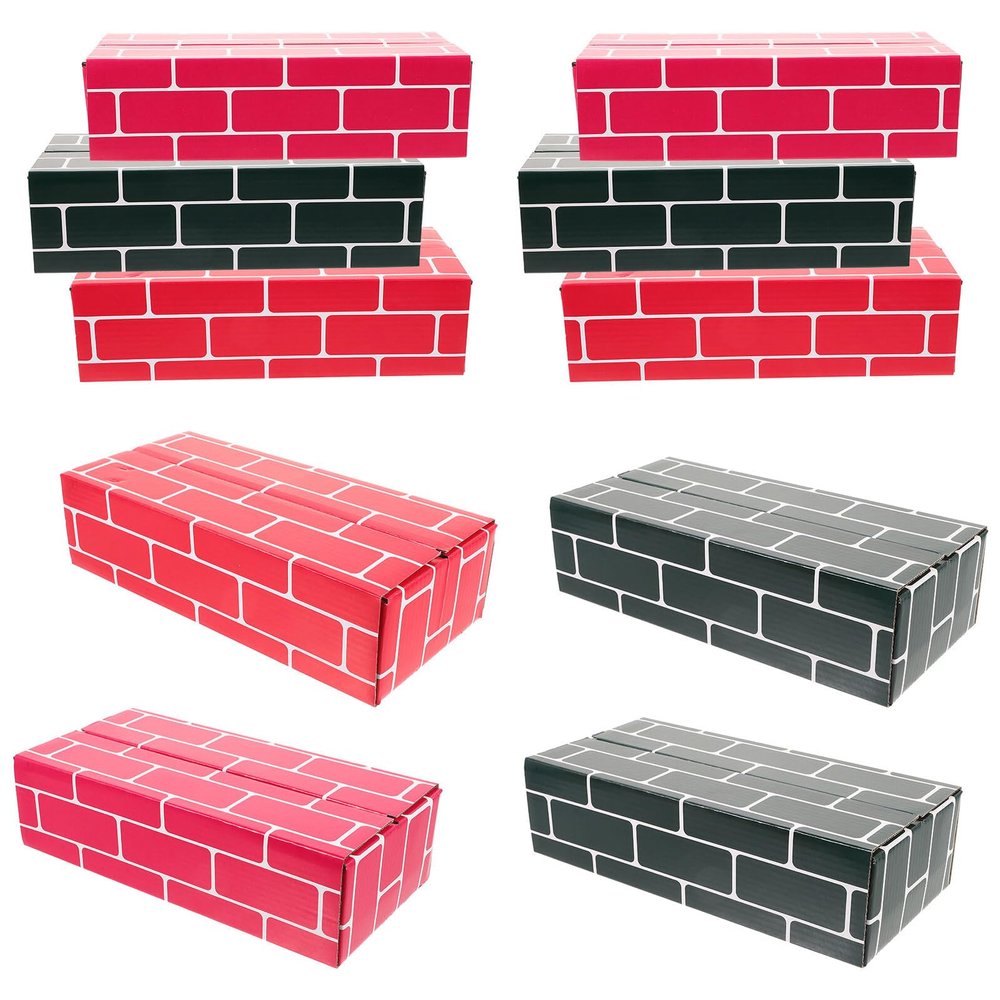 Abaodam 10pcs Jumbo Cardboard Building Blocks Craft Paper Bricks for Creative Construction Mixed Colors Educational Skill Development