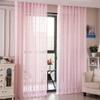 Iuokuby High Grade Rural Delicate Small Flower Jacquard Sheer Curtains Voile Gauze Home Decor for Living Room Bedroom(2 Panels, W 54 x L 63 inch, Pink) view 4