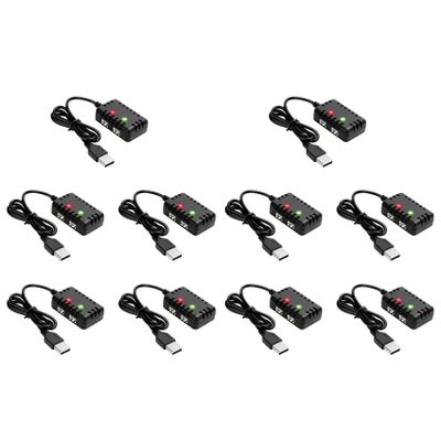 Centromio 10X 2S 7.4V 2-in-1 Charger with XH-3P Connector Plug for AX24 SCX24 UTB18 SCX24 RC Cars & Trucks,7.4V 2S