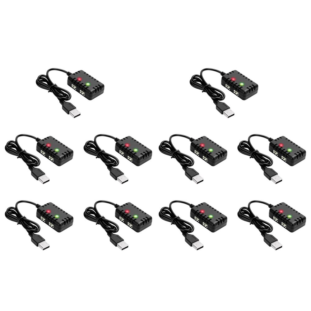 Centromio 10X 2S 7.4V 2-in-1 Charger with XH-3P Connector Plug for AX24 SCX24 UTB18 SCX24 RC Cars & Trucks,7.4V 2S
