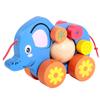 DECHOUS Funny Elephant Pull Along Cart for Cartoon Animal Pull String Creative Walker for Boys and Encourages Walking and Interaction view 1