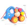 DECHOUS Funny Elephant Pull Along Cart for Cartoon Animal Pull String Creative Walker for Boys and Encourages Walking and Interaction view 2