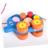 DECHOUS Funny Elephant Pull Along Cart for Cartoon Animal Pull String Creative Walker for Boys and Encourages Walking and Interaction view 3
