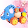 DECHOUS Funny Elephant Pull Along Cart for Cartoon Animal Pull String Creative Walker for Boys and Encourages Walking and Interaction view 4